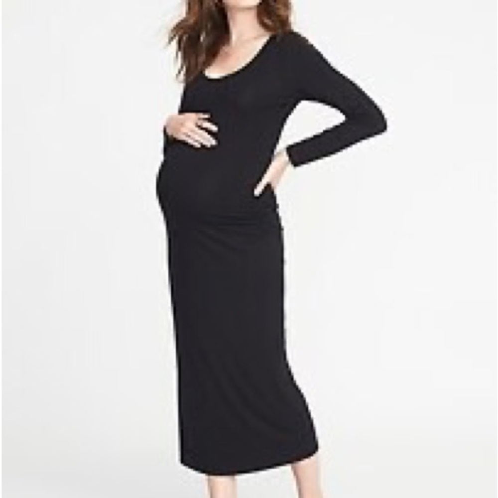 Old Navy Black Long Sleeve Maternity Dress